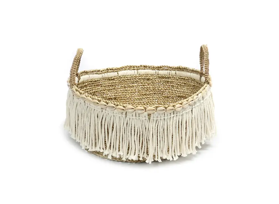 Cudillero Boho Fringe Caddy - Korb aus Seegras