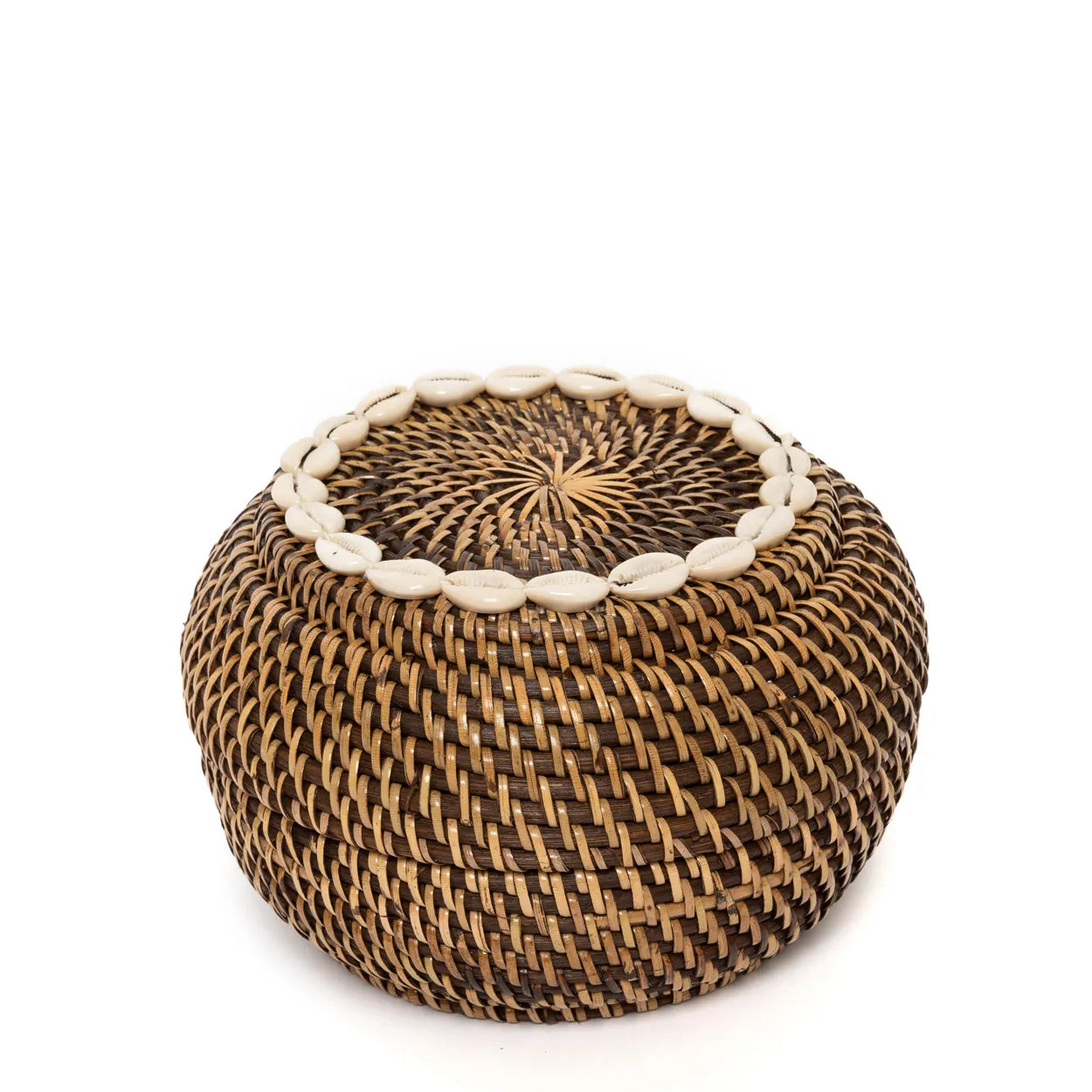 Aufbewahrungskorb aus Mallorca-Muscheln – Rattan-Organizer