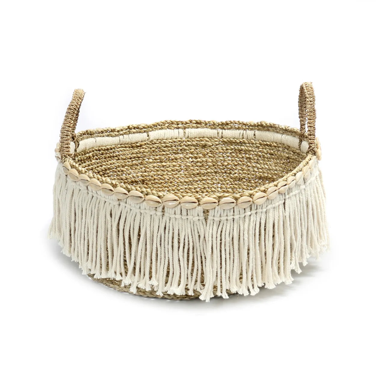 Cudillero Boho Fringe Caddy - Korb aus Seegras