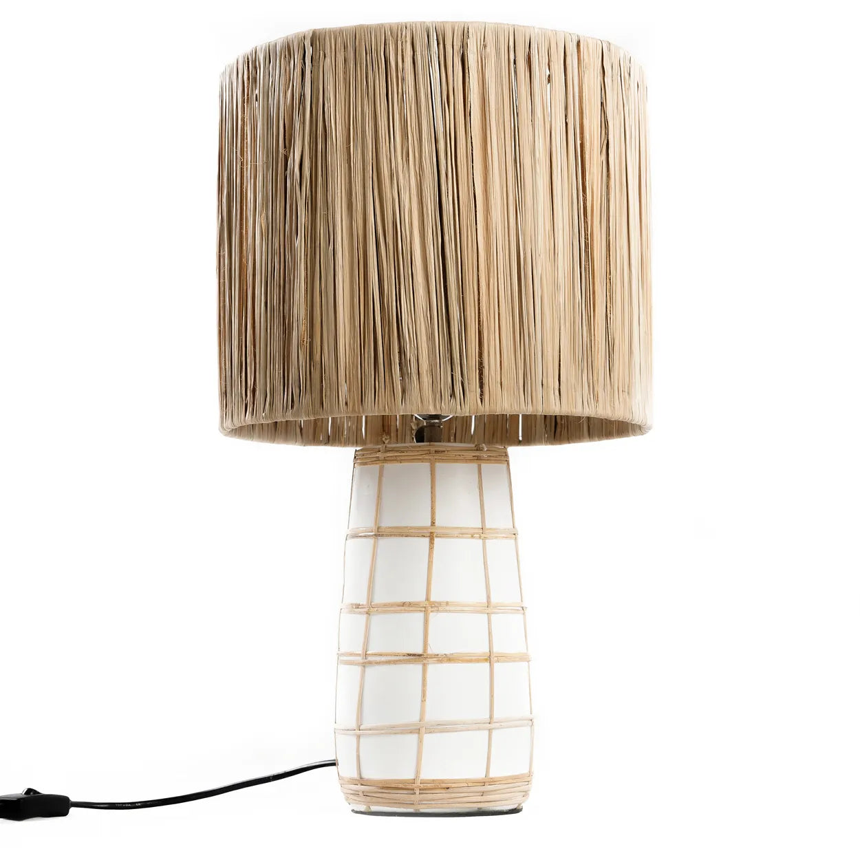 Vejer Grass Lamp - Tischlampe aus Terrakotta und Rattan