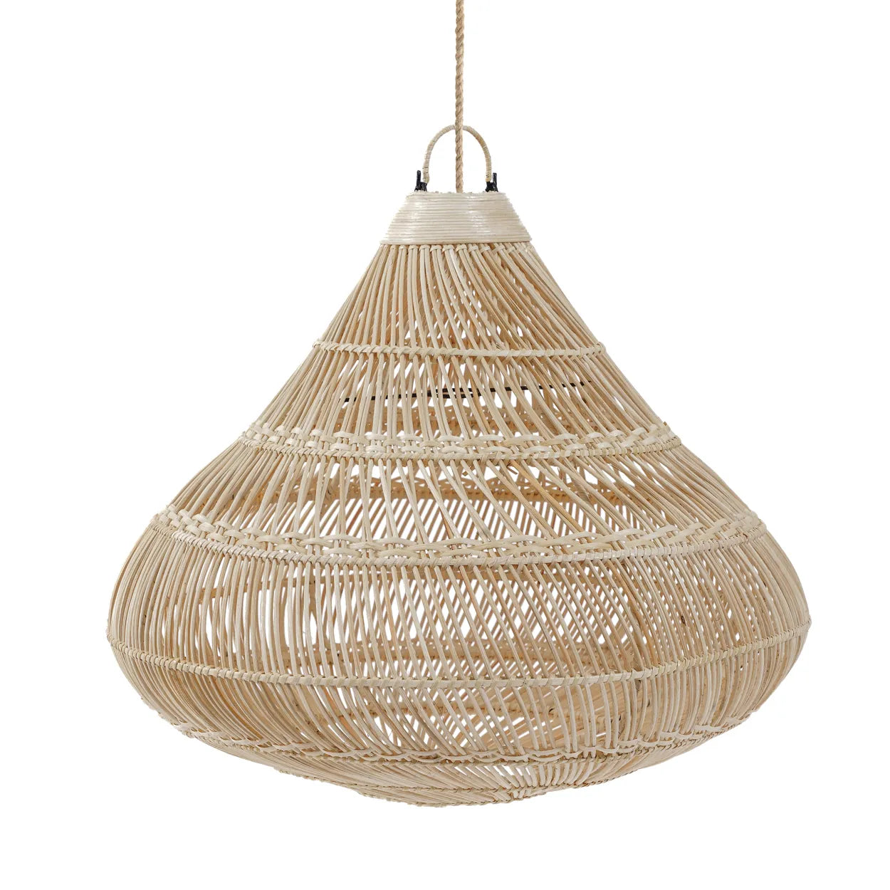 Cazorla Tropfenlampe - Rattan-Lampenschirm