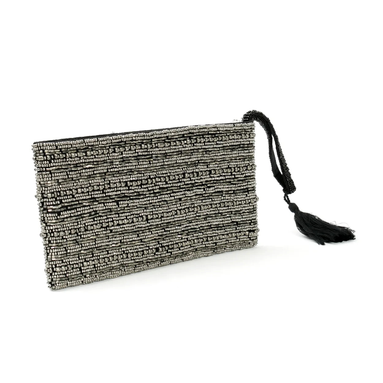 Cala Comte Boho Clutch - Clutch mit silbernen Perlen